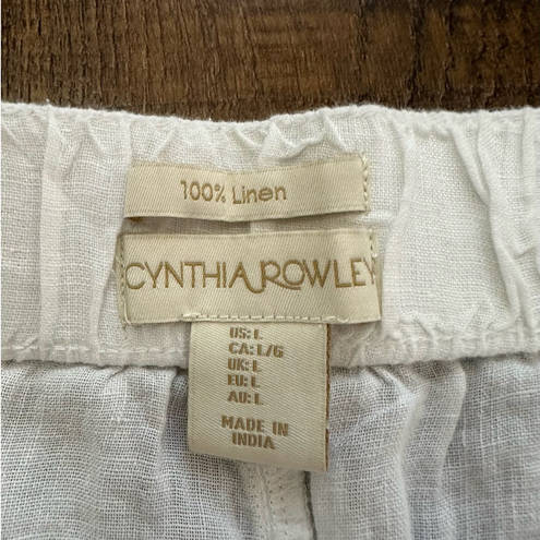 Cynthia Rowley  White Linen Wide Leg Pants Size Large