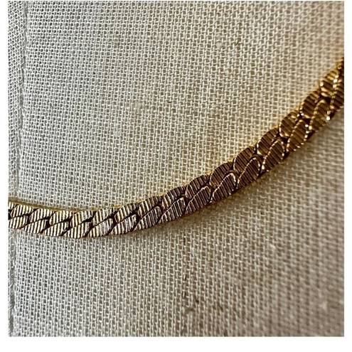 Monet Vintage  braided gold tone chain necklace