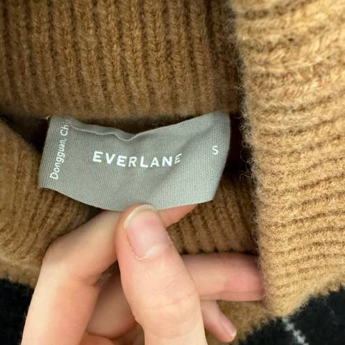 Everlane The Felted Merino Argyle Mockneck Sweater