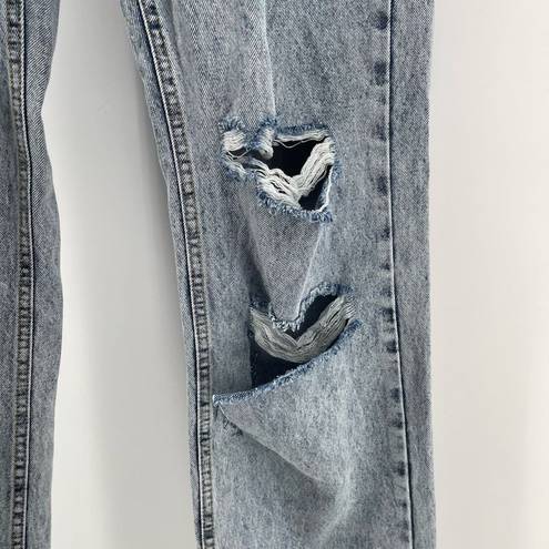 Pretty Little Thing : Denim Acid Wash Baggy Ripped High Rise Boyfriend Jeans Size 4