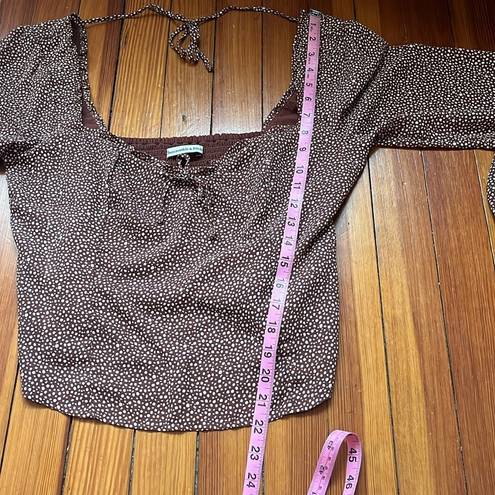 Abercrombie & Fitch  Brown Polka Dot Blouse Sz M