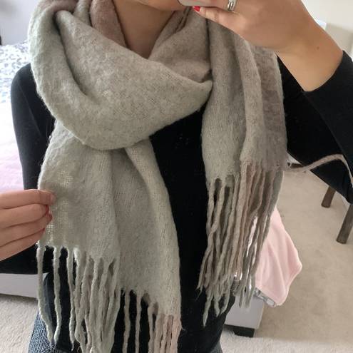 Charlotte Russe Warm Winter Scarf - Pink Gray Wrap Around