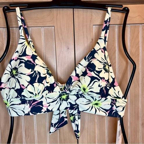 Raisin's  In Bloom Anya Tropical Floral Tie Back Bikini Top Size Large NEW