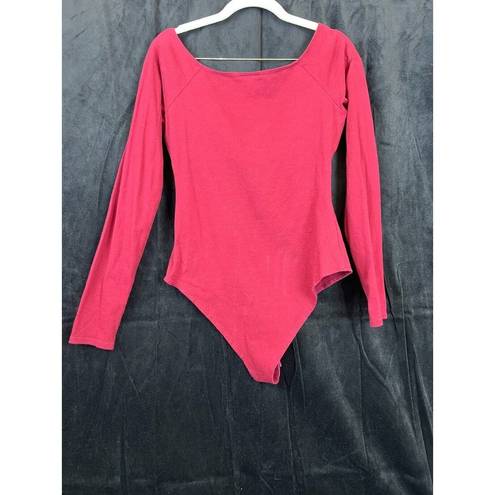 Modcloth  Womens Red Bodysuit Low Shoulder Bowtie Size Medium