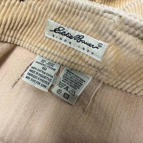 Eddie Bauer Vintage  corduroy pencil skirt pockets cotton size 10 pale yellow tan
