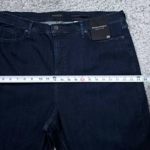 Banana Republic  Premium Denim High Rise Flare Jeans Blue Dark Wash Plus Size 35