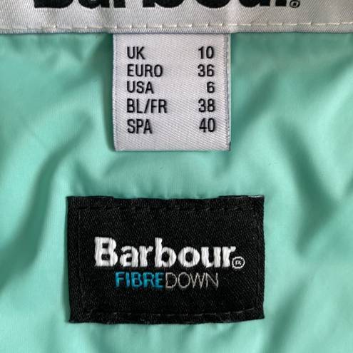 Barbour  Coastal Collection turquoise fibre down vest size 6 NWT