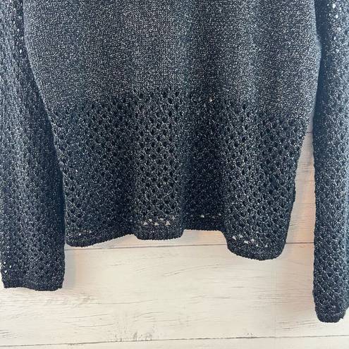 Pilcro  NWT Open Knit Black Pullover Sweater Size S