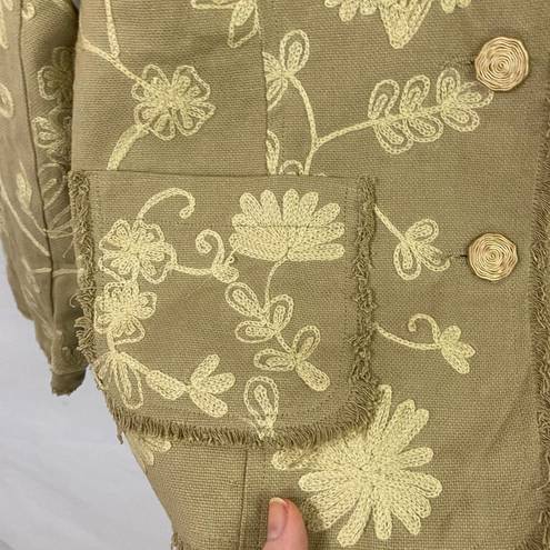 Oleg Cassini  Collection Embroidered Jacket Size 8 Petite
