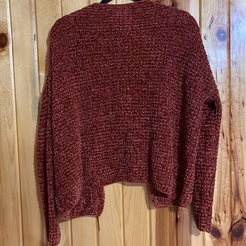 Full Tilt Essentials By  Chenille Burgundy cardigan.