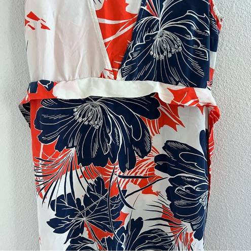 Tracy Reese  100% Silk Maxi Aloha Tropical Hawaiian Printed Dress Small