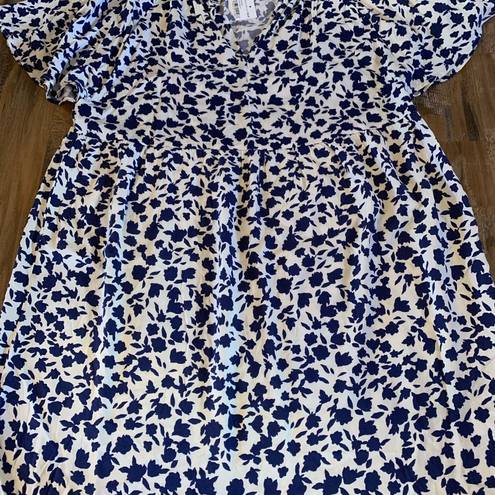 Bobeau  Size X-Large XL Dress Womens blue print oversized Shift NEW