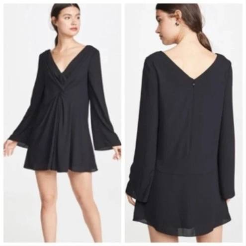 Cinq à Sept Cecil twist front bell sleeve dress black