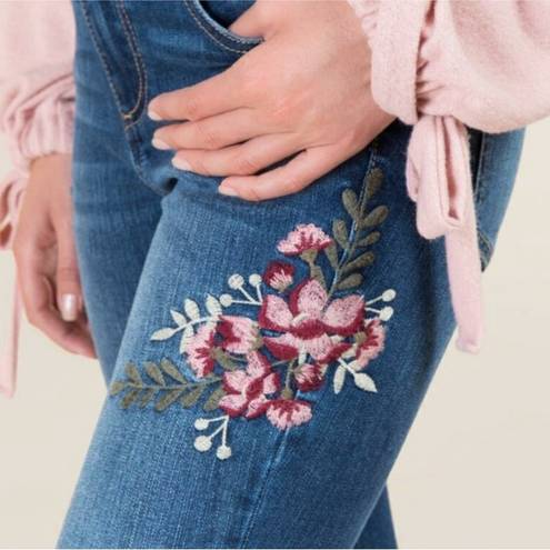 Harper  Flower Embroidered Skinny Jeans - Size 26