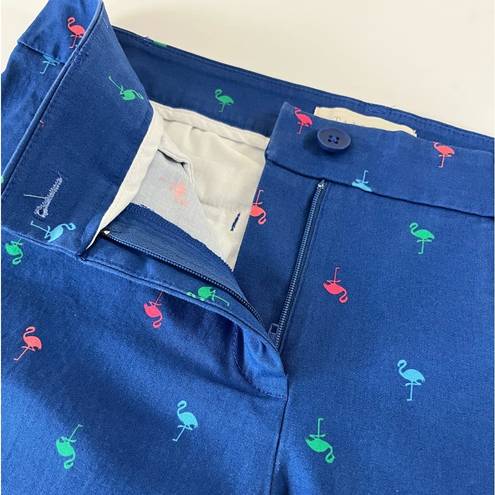 Talbots  Multi Color Flamingo Print Blue Capri Pants Size 8Petite