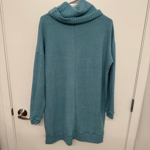 Lulus Autumn Daze Mint Blue Cowl Neck Long Sleeve Sweater Dress