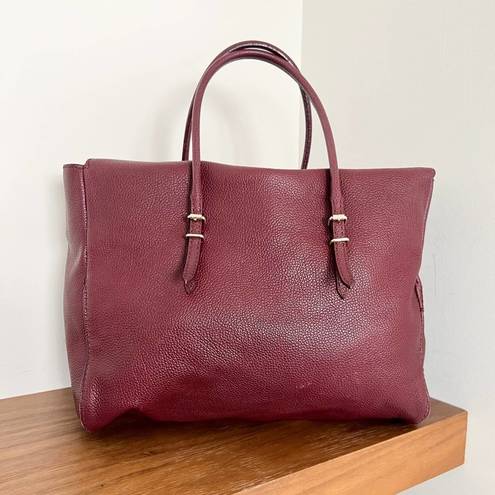 Carolina Herrera  burgundy leather tempo adagio large tote bag