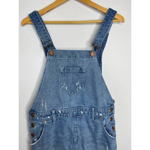 One Teaspoon ONE X  Hooligan Distressed Cropped Denim overalls size 28