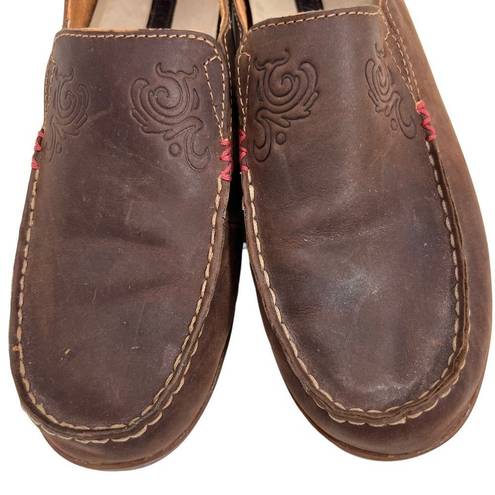 Olukai  Nohea Nubuck Dark Java/Tan Loafer Shoes