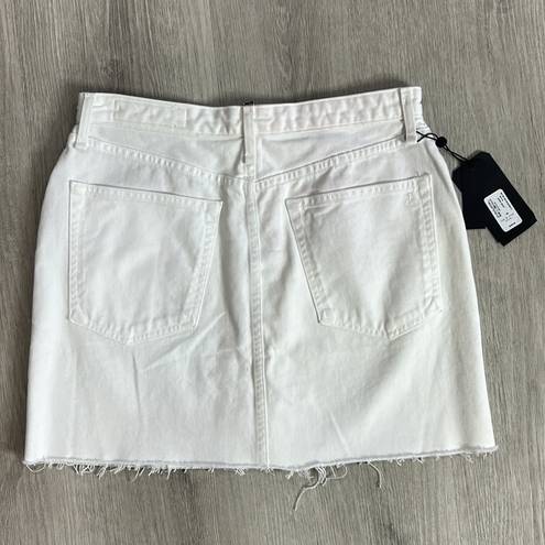 Rag and Bone nwd //  “anna” denim full zip mini skirt w1b190628wht