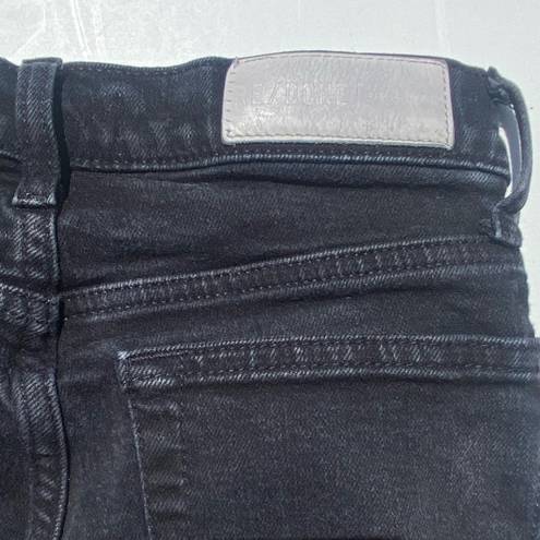 RE/DONE  Women’s 90s High-Rise Ankle-Crop Jeans Black Wash Frayed hems size 25