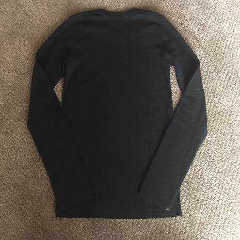 DKNY Black Crewneck  Wool & Acrylic Sweater