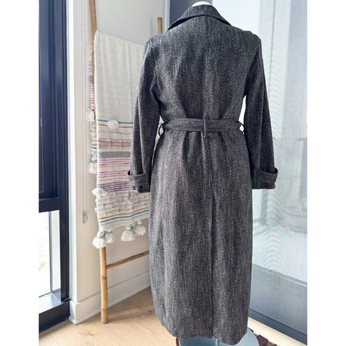 Banana Republic  Grey Herringbone Wool Blend Wrap Coat Women’s Size Medium