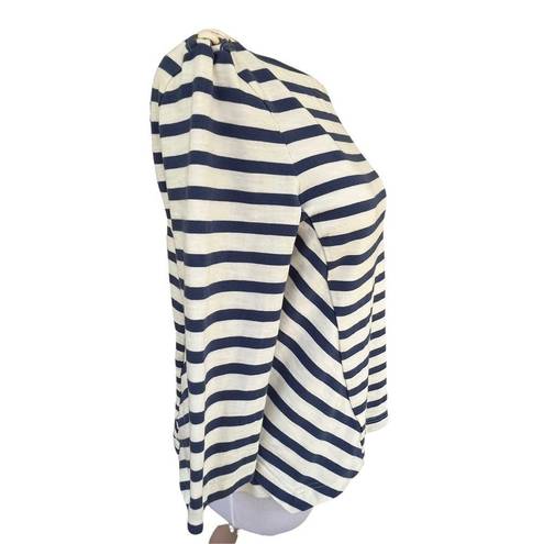 Veronica Beard  Nautical Stripe Top With Shoulder Lace Up Detail M