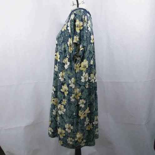 Dress Barn  Blue Hawaiian Tropical Casual Dress XL