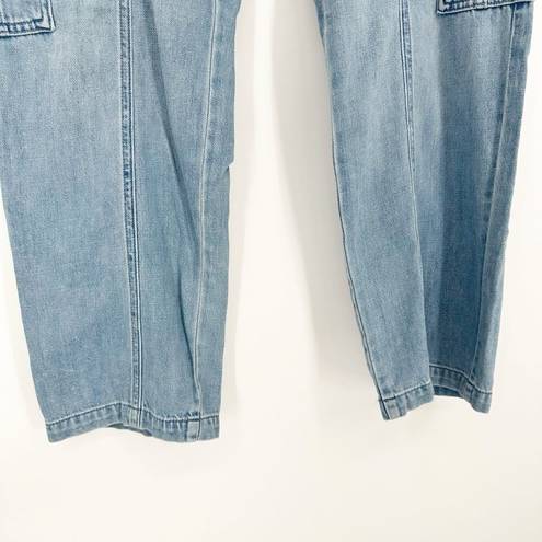 Hidden Jeans  Crop Straight Leg Cargo Jeans Light Wash Blue Women's 30