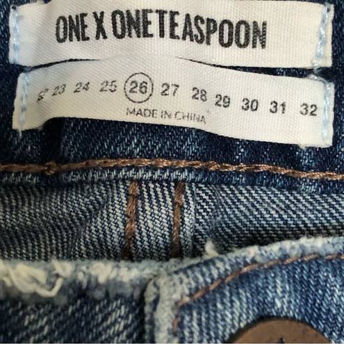 One Teaspoon  Orchid Saints Floral Slouch Boyfriend Capri Jeans 26