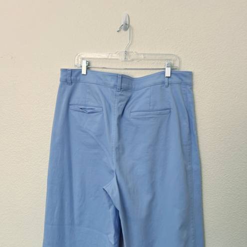 Loft [] Periwinkle Blue Palmer Wide Leg Patch Pocket High Rise Twill Pants Sz 16