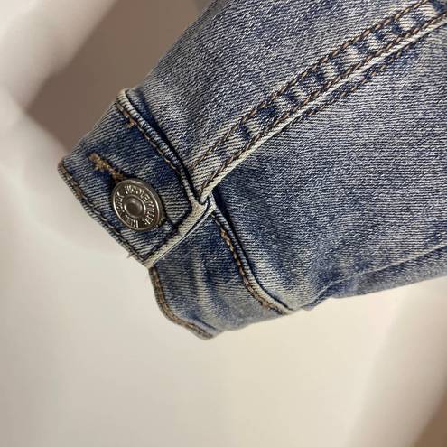 Nicole Miller  New York Denim Jean Jacket SMALL Blue MEd Wash Button Front Cotton