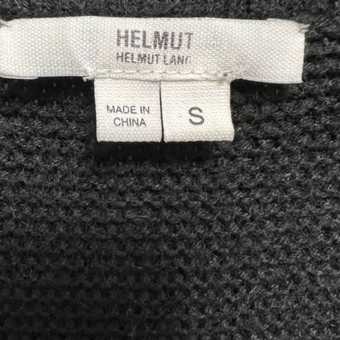 Helmut Lang  Sweater Wool Angora Blend Ribbed Relaxed Fit Black Size S