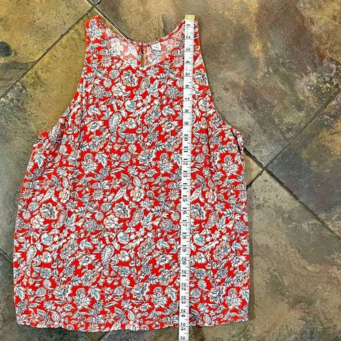 Old Navy  High Neck Red Floral Sleeveless Tank Blouse Large