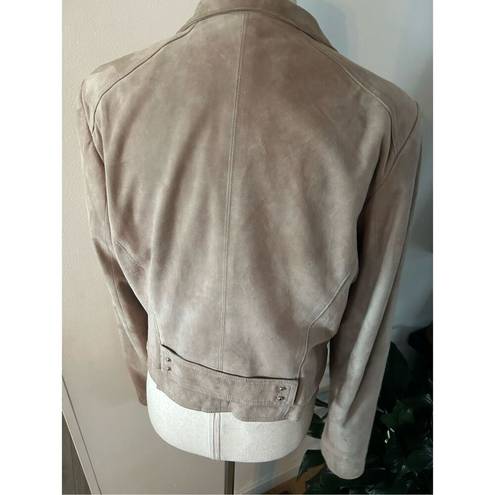 White House | Black Market  suede leather jacket size m drape crop