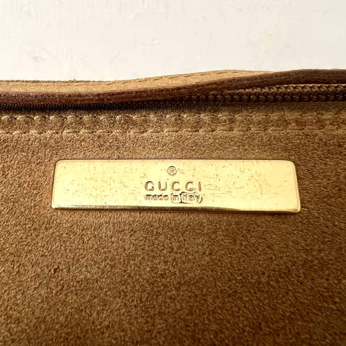 Gucci   Suede Boat Pochette Shoulder Bag