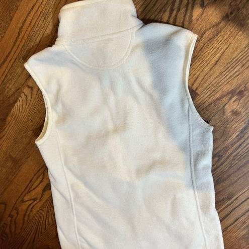 Ralph Lauren Lauren  Golf Womens Small Ivory  Fleece Zip Vest Pockets