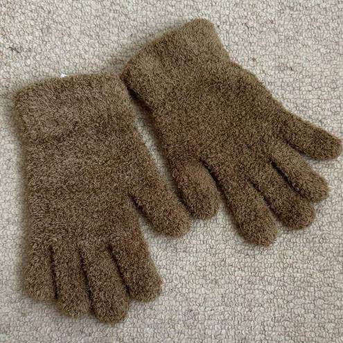 Fuzzy Brown Gloves