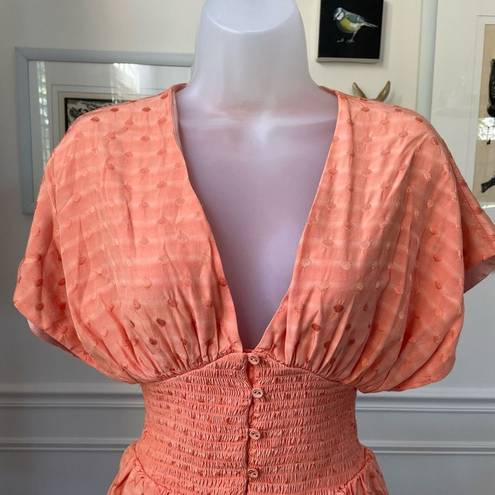 Tularosa  Eleanor Romper Pale Peach Swiss Dot XS