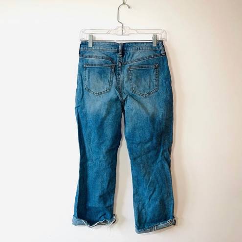 Celebrity Pink Dalton Medium Wash Destructed Crop Straight Leg Jeans