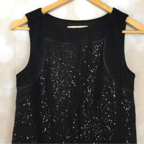 The Loft  Black Sequin Wool Blend Dress Size 2Tall