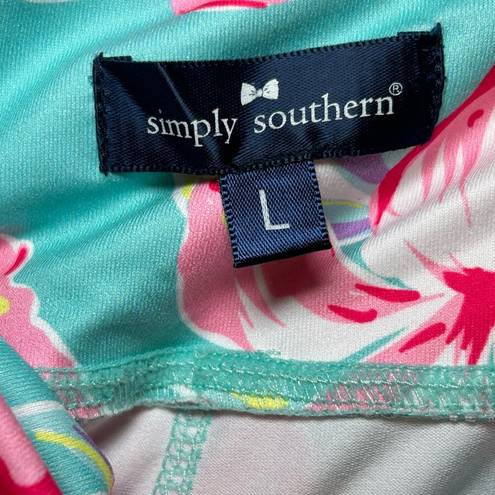 Simply Southern  Leggings Joggers Bright Floral Women's Large Cropped