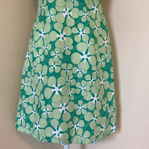 Patagonia Water Girl Green Floral Women’s Back Zip Mini Swim Dress Size 6