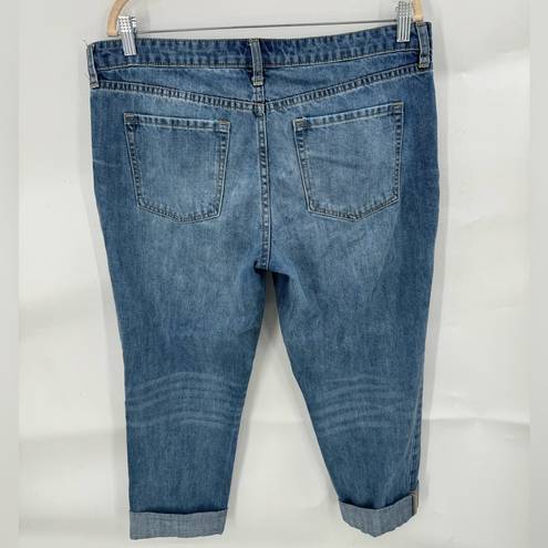 Gap  Factory Sexy Boyfriend Crop/Ankle Medium Wash Denim Women 12 Patchwork Jeans