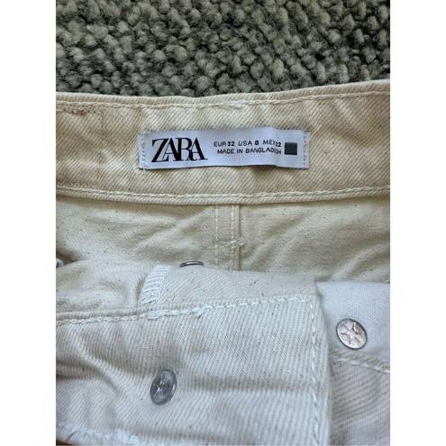 ZARA  Beige 0 Mom High Rise Bermuda Shorts