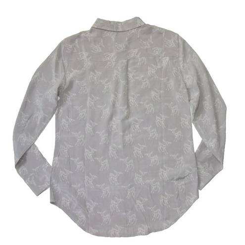 Equipment NWT  Signature Slim in Silver Scone Deer Silk Button Down Shirt S