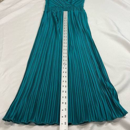 DKNY  Teal Pleated Sleeveless Midi Dress