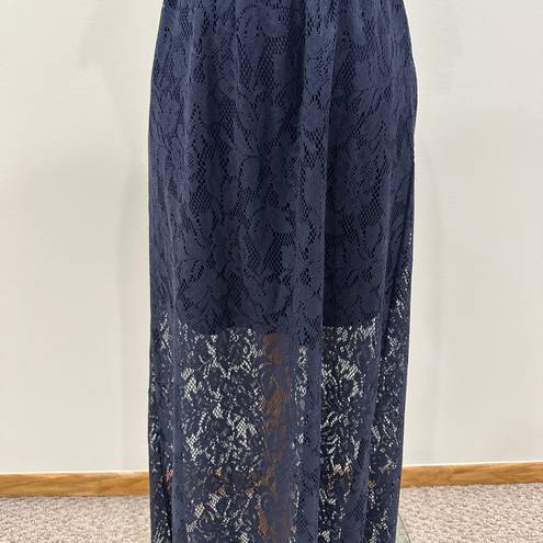 Trixxi Navy Lace Maxi Dress