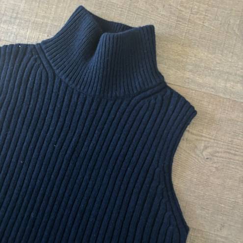 Everlane  navy blue sleeveless ribbed turtleneck sleeveless sweater